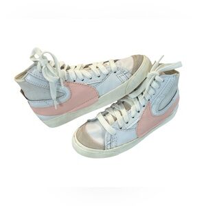 White and Pink Nike High Top Sneakers
